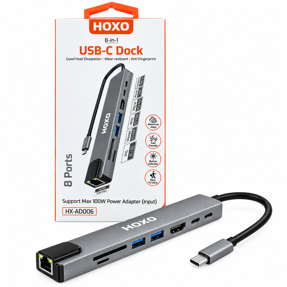 HOXO HX-AD006 8-in-1 USB-C hub