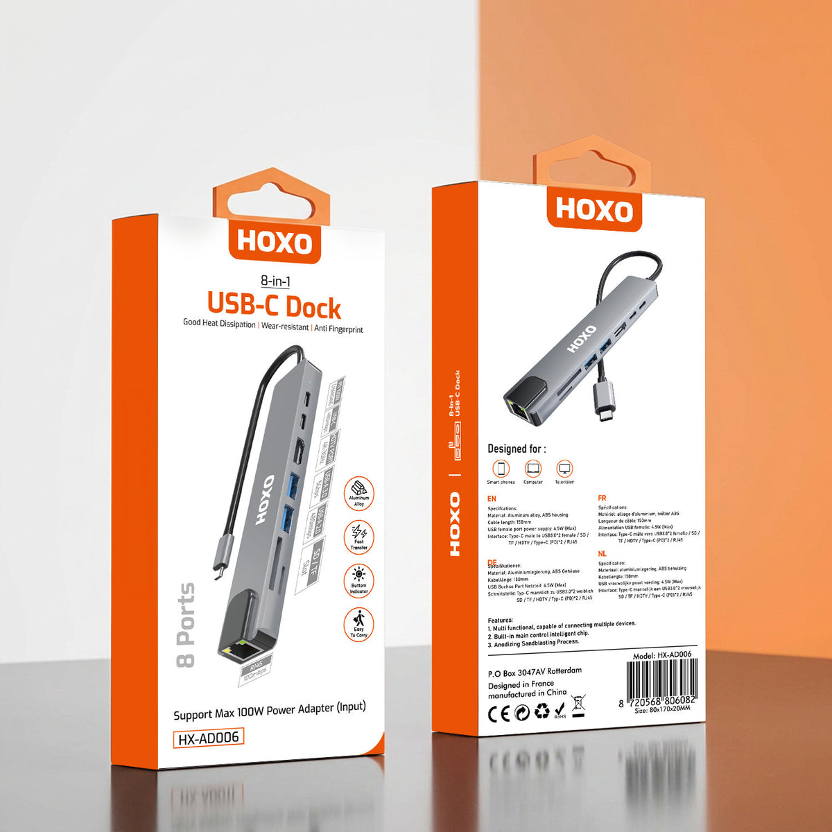 HOXO 8-in-1 USB-C hub – foto 2
