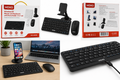 HOXO Wireless Bluetooth Mouse and Keyboard with Phone Holder 3-in-1 set - Black/White