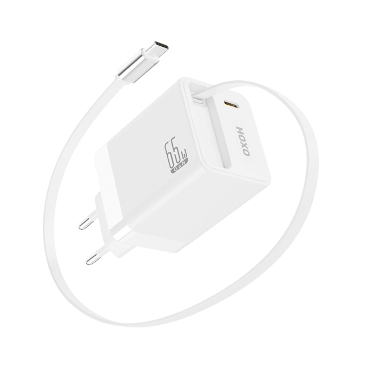 HOXO 65W GaN USB-C oplader met oprolbare kabel