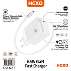 HOXO 65W GaN USB-C oplader met oprolbare kabel – foto 2