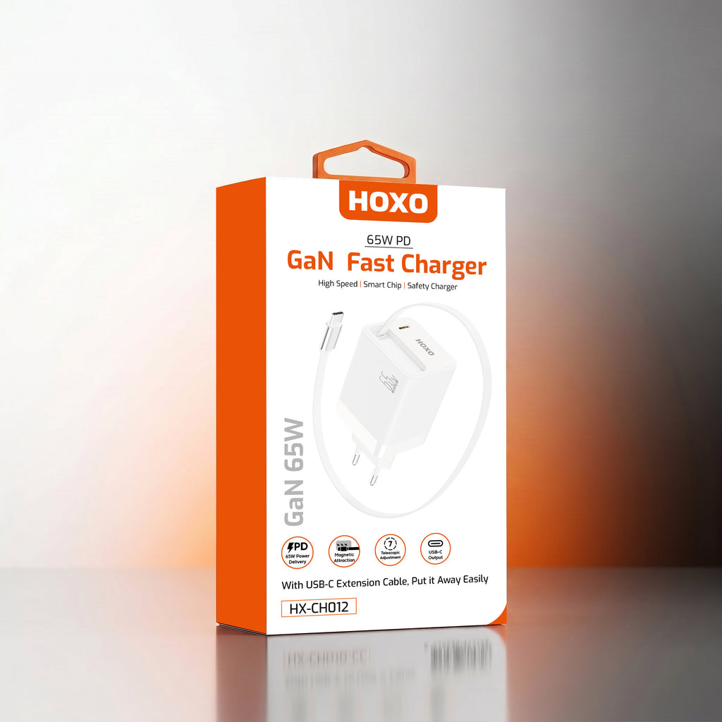 HOXO 65W GaN USB-C oplader met oprolbare kabel – foto 7