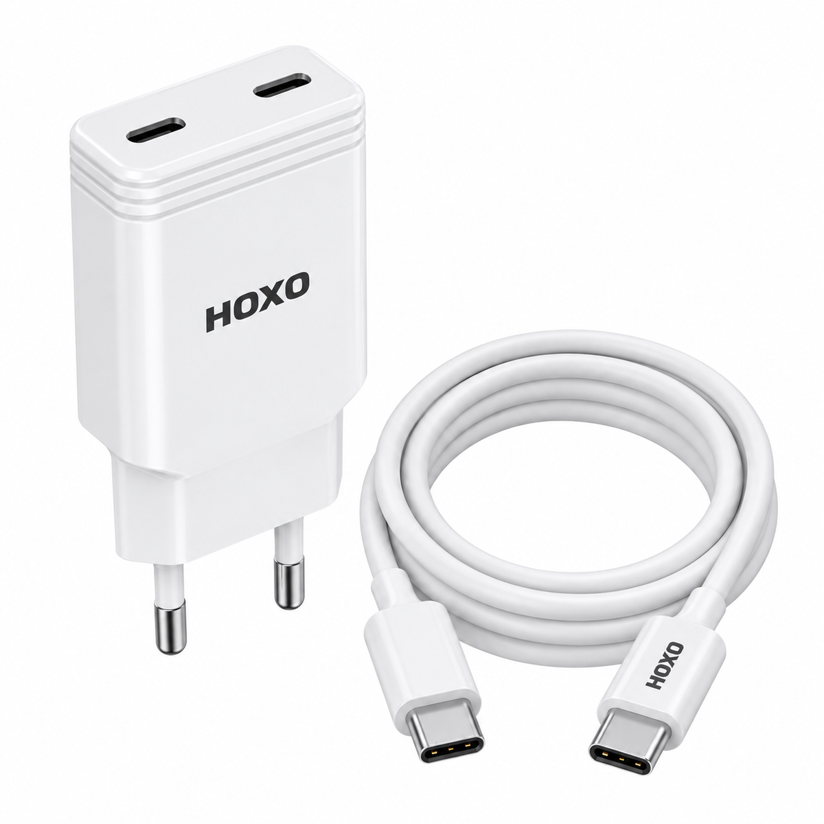 HOXO HX-CH023-CC 20W oplader met twee USB-C poorten en kabel