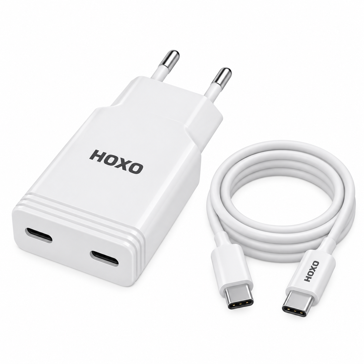 HOXO HX-CH023-CC 20W oplader met twee USB-C poorten en kabel