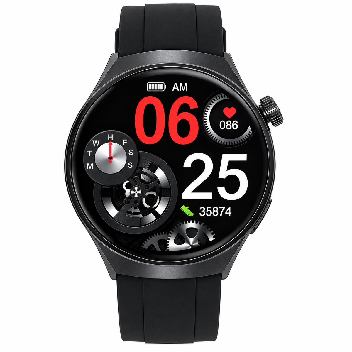 HOXO HX-GD004 ronde smartwatch in zwart