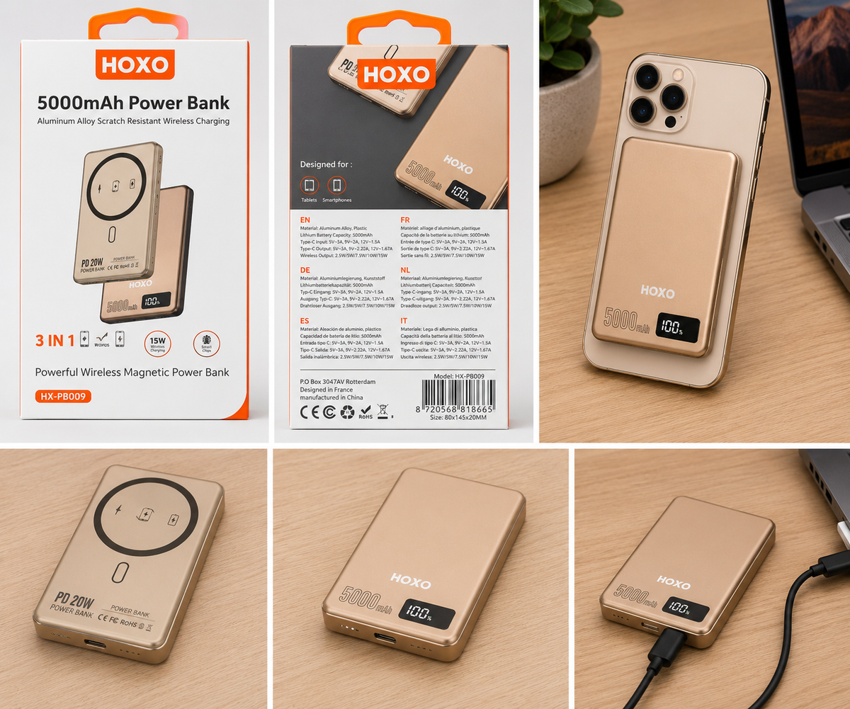 HOXO 5000mAh Powerbank – Gold