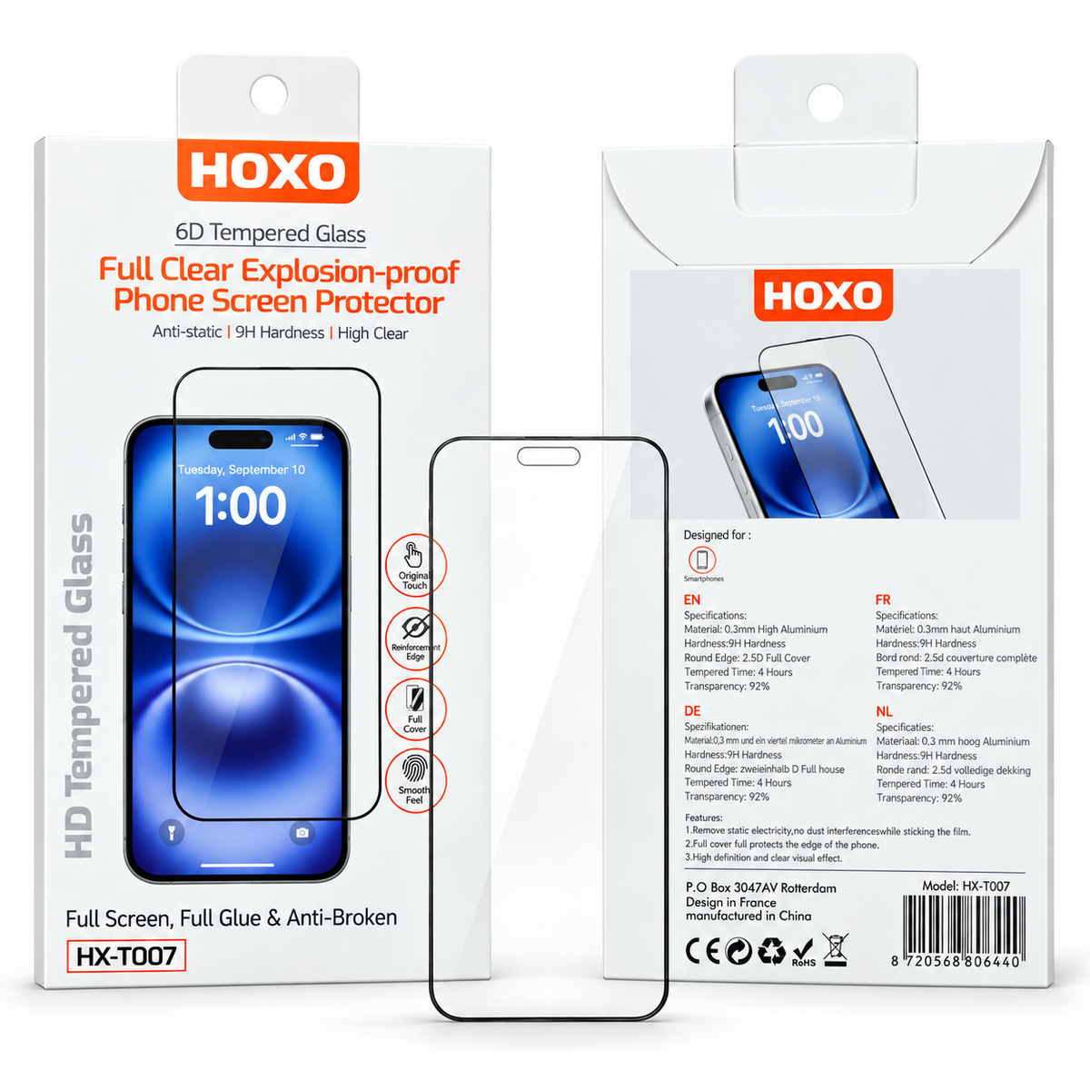 HOXO 6D tempered glass screen protector – 1 piece