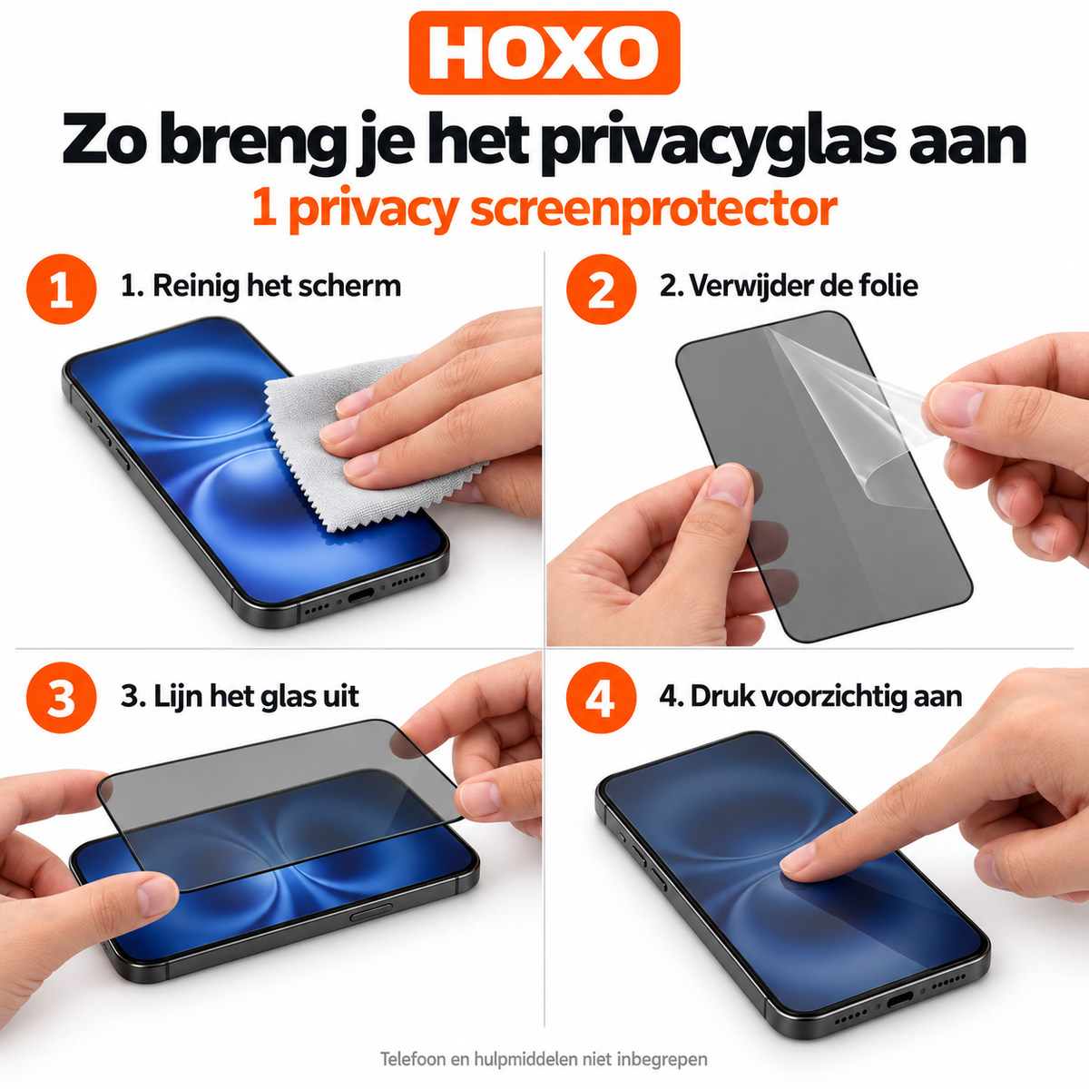 HOXO 6D privacy tempered glass screen protector – 1 piece