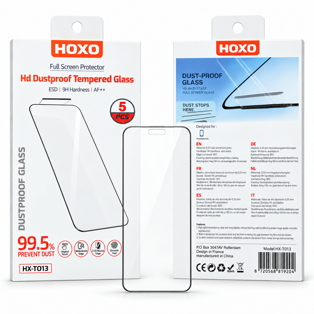 HOXO HD 6D tempered glass screen protector – 5 pieces