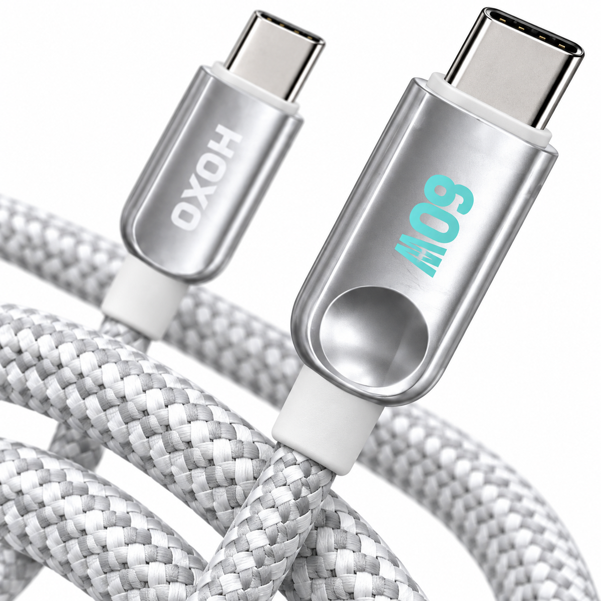 HOXO HX-USB024-CC 60W gevlochten USB-C kabel, 2 meter