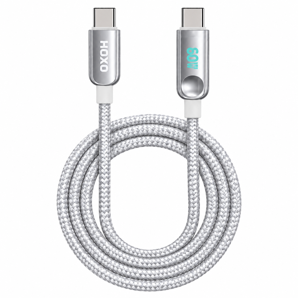 HOXO HX-USB024-CC 60W gevlochten USB-C kabel, 2 meter