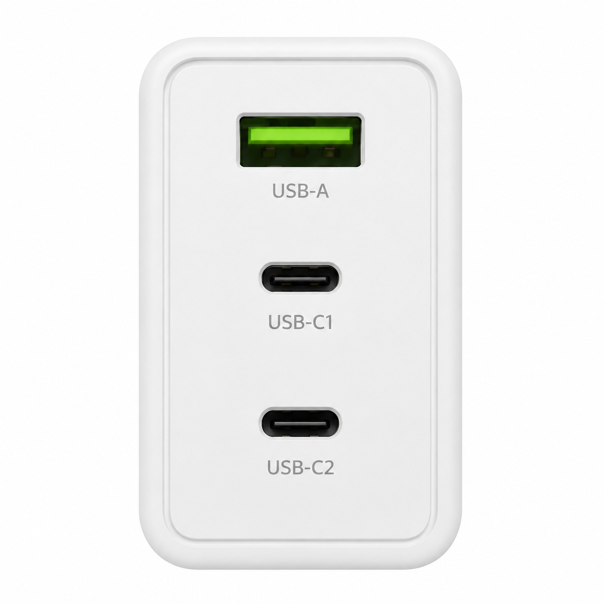 HOXO 100W Max Adapter with 2x Type-C and USB-A Ports – aansluitingen