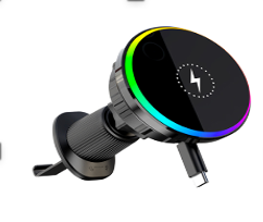 HOXO 15W Magnetic Wireless Charger for Car Air Vents with Pull-out Cable – originele productfoto