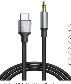 HOXO 1M Type-C to 3.5MM Audio Cable – originele productfoto