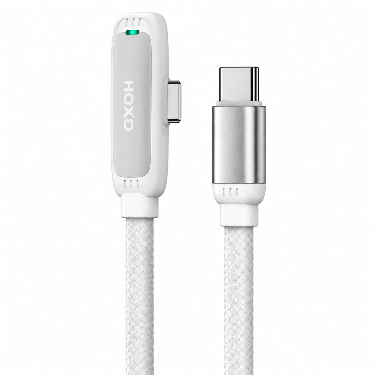 HOXO 60W Type-C to Type-C Side Plug Cable 1.2M – White – productaanzicht